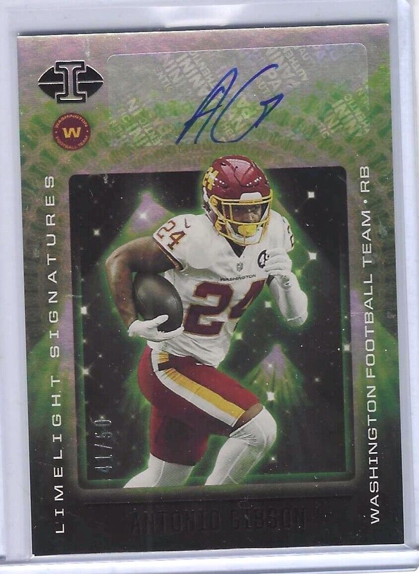 ANTONIO GIBSON 2021 PANINI ILLUSIONS BLACK FOIL LIMELIGHT AUTO #D 41/50