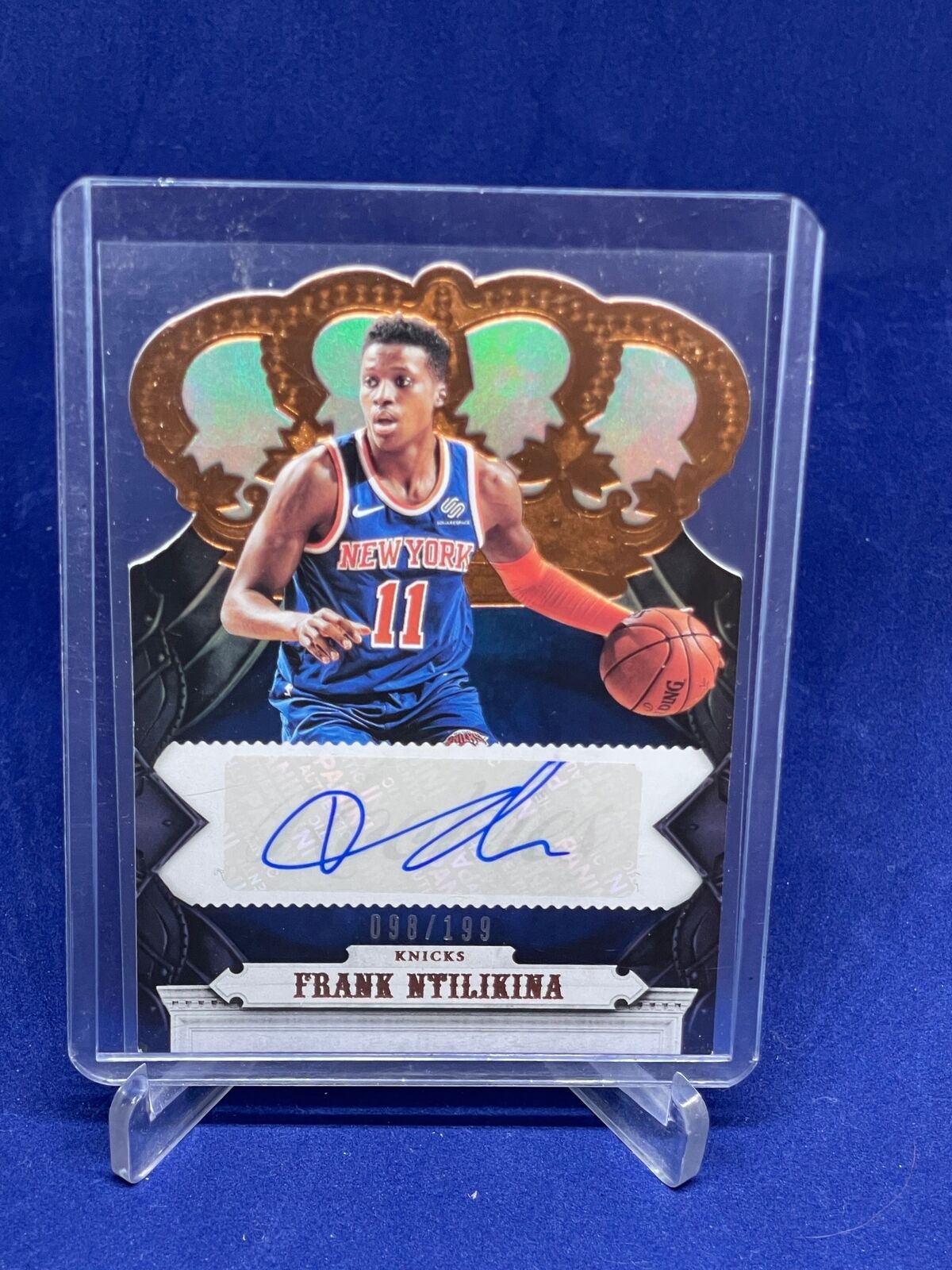 FRANK NTILIKINA 2017-18 PANINI CROWN ROYALE BRONZE DIE CUT AUTO RC #D 98/199