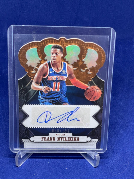 FRANK NTILIKINA 2017-18 PANINI CROWN ROYALE BRONZE DIE CUT AUTO RC #D 98/199