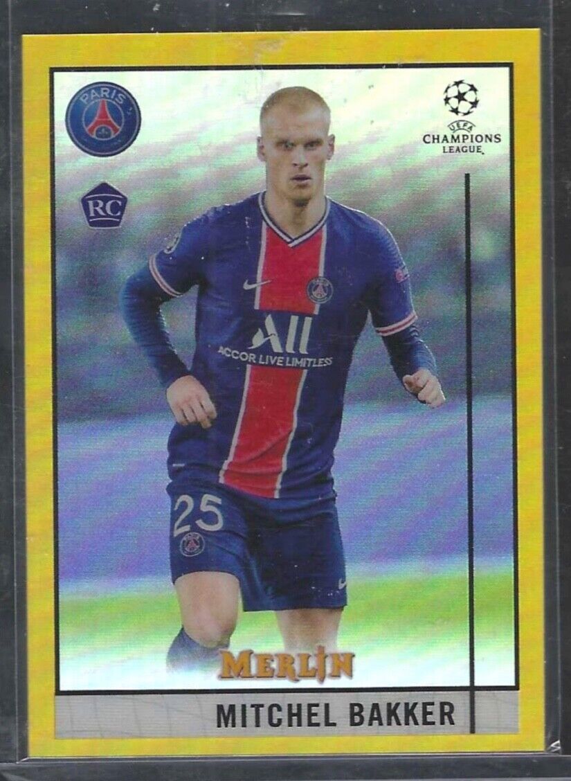 MITCHEL BAKKER 2020-21 TOPPS MERLIN UEFA GOLD REFRACTOR ROOKIE RC #D 34/50