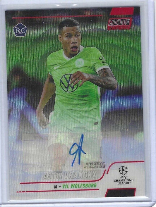 ASTER VRANCKX 2021-22 STADIUM CLUB CHROME RED WAVE REFRACTOR AUTO RC #D 5/5