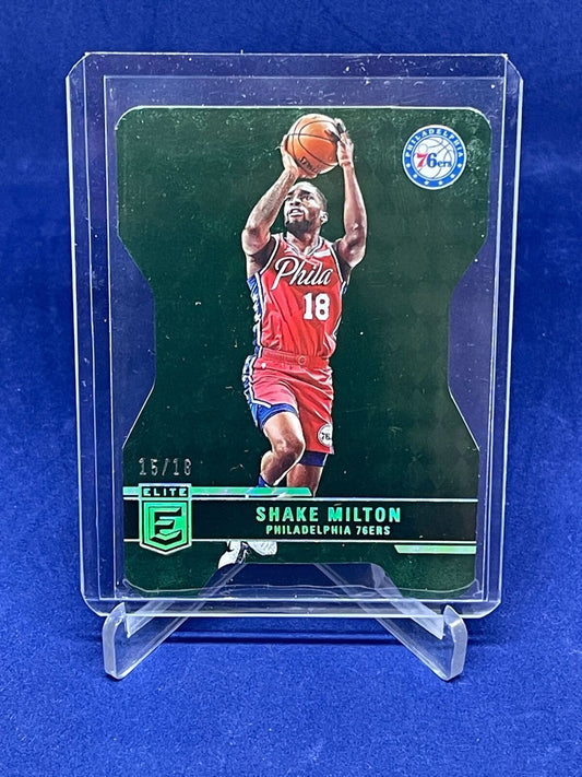 SHAKE MILTON 2021-22 PANINI DONRUSS ELITE GREEN DIE CUT #D 15/18