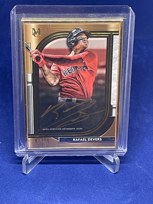 RAFAEL DEVERS 2021 TOPPS MUSEUM COLLECTION GOLD FRAMED ON CARD AUTO #D 7/10