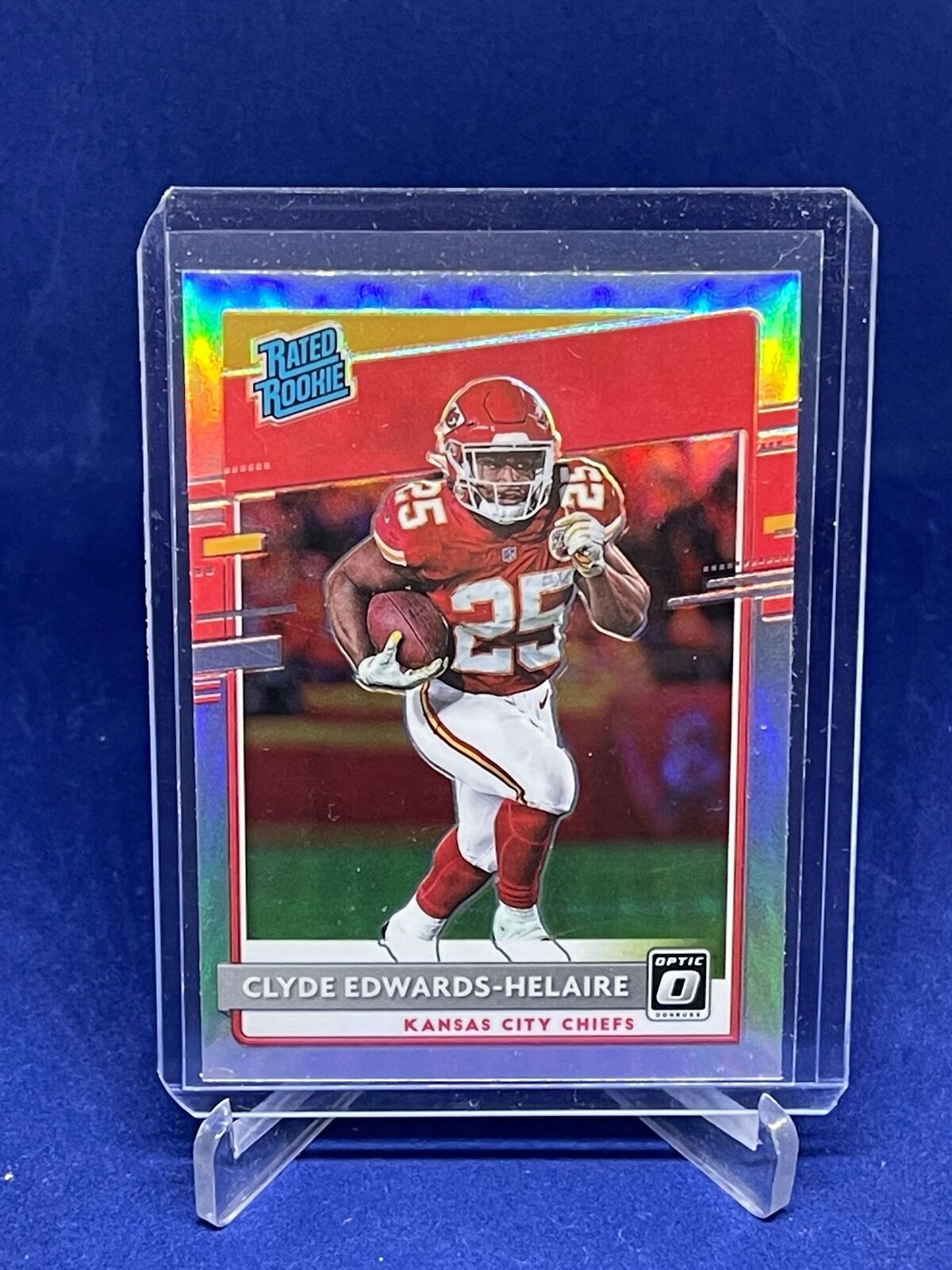 CLYDE EDWARDS-HELAIRE 2020 PANINI DONRUSS OPTIC RATED ROOKIE HOLO PRIZM RC #171