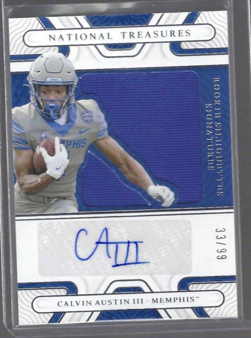 CALVIN AUSTIN 2022 PANINI NATIONAL TREASURES COLLEGIATE PATCH AUTO RC #D 33/99