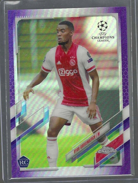 RYAN GRAVENBERCH 2020-21 TOPPS CHROME PURPLE REFRACTOR ROOKIE RC #D 233/250