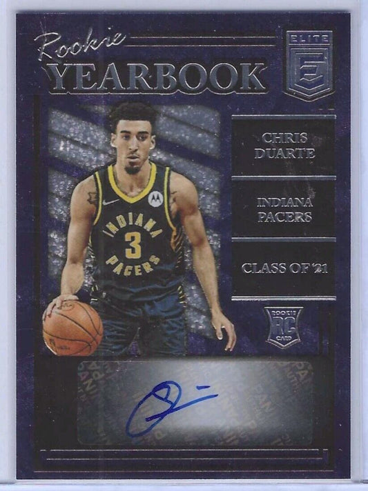 CHRIS DUARTE 2021-22 PANINI DONRUSS ELITE ROOKIE YEARBOOK AUTO RC #RY-CDU