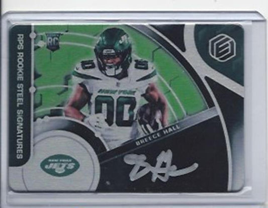 BREECE HALL 2022 PANINI ELEMENTS STEEL SIGNATURES BLACK ON CARD AUTO RC #D 9/10