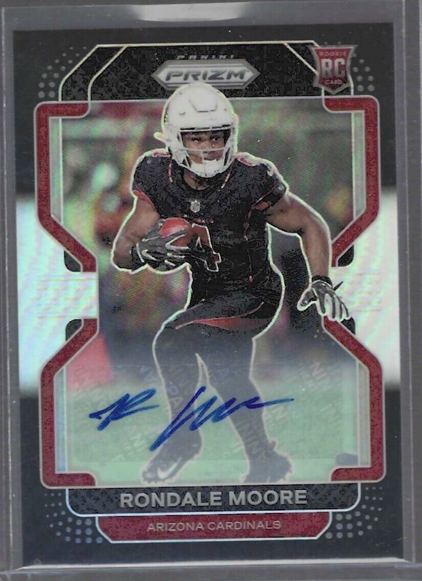 RONDALE MOORE 2021 PANINI CHRONICLES PRIZM BLACK SILVER PRIZM AUTO RC #PB-22