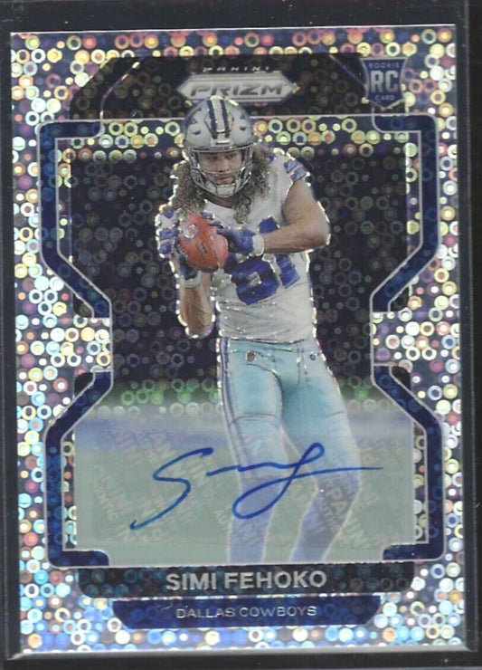SIMI FEHOKO 2021 PANINI PRIZM SILVER DISCO NO HUDDLE PRIZM ROOKIE AUTO RC #371