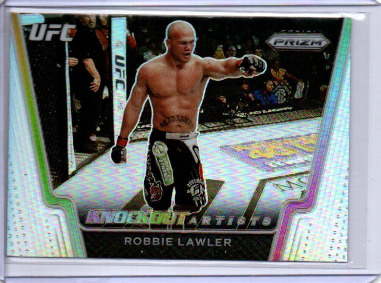 ROBBIE LAWLER 2021 PANINI PRIZM UFC KNOCKOUT ARTISTS SILVER PRIZM #14