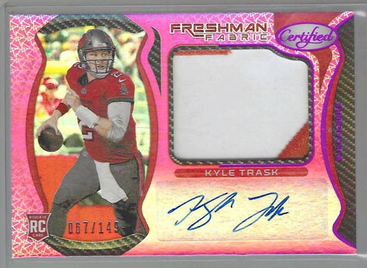 KYLE TRASK 2021 PANINI CERTIFIED PINK RPA ROOKIE PATCH AUTO RC #D 067/149