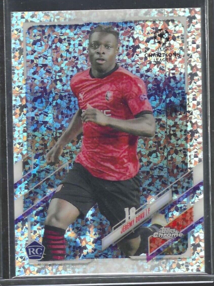 JEREMY DOKU 2020-21 TOPPS CHROME MINI DIAMOND SPECKLE REFRACTOR ROOKIE RC #2
