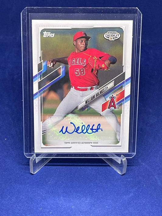 WILLIAM HOLMES 2021 TOPPS PRO DEBUT AUTO PROSPECT