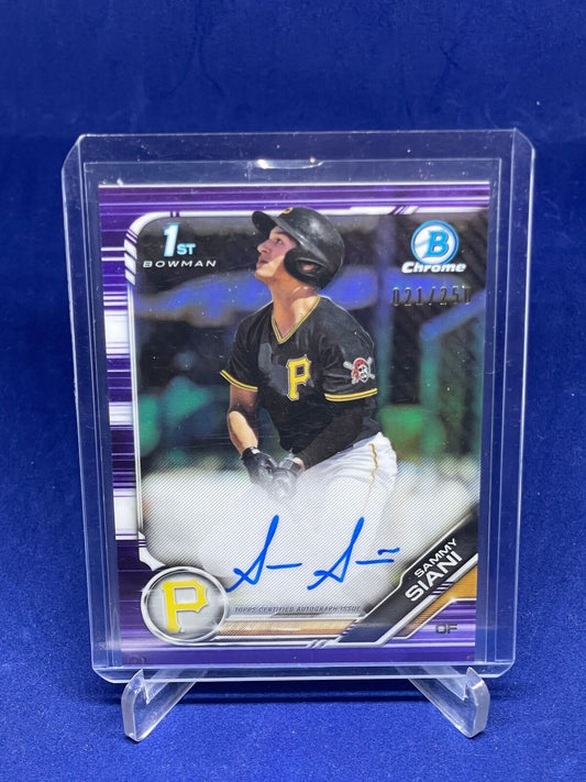 SAMMY SIANI 2019 BOWMAN CHROME 1ST PURPLE REFRACTOR ON CARD AUTO #D 21/250