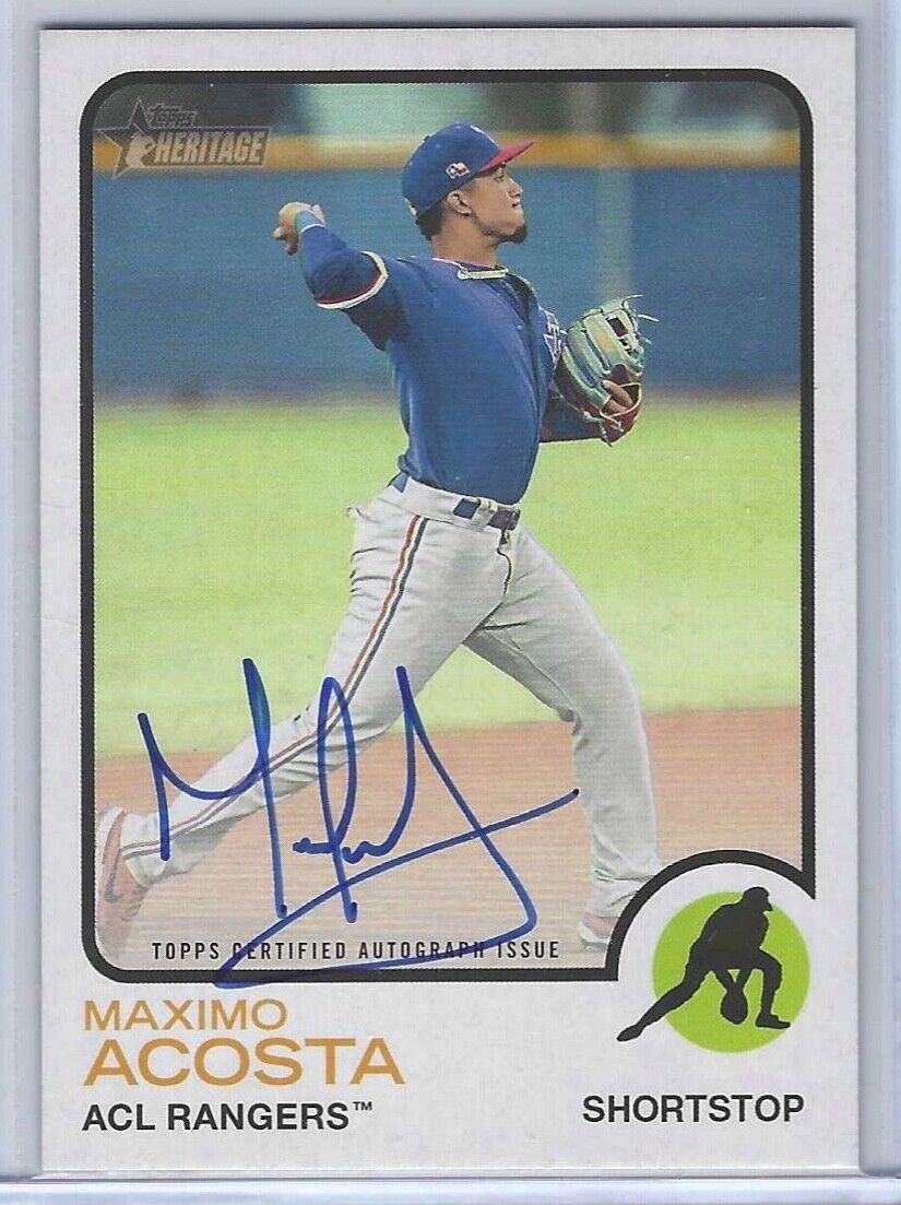 MAXIMO ACOSTA 2022 TOPPS HERITAGE MINOR LEAGUE PROSPECT REAL ONE AUTO #ROA-MA