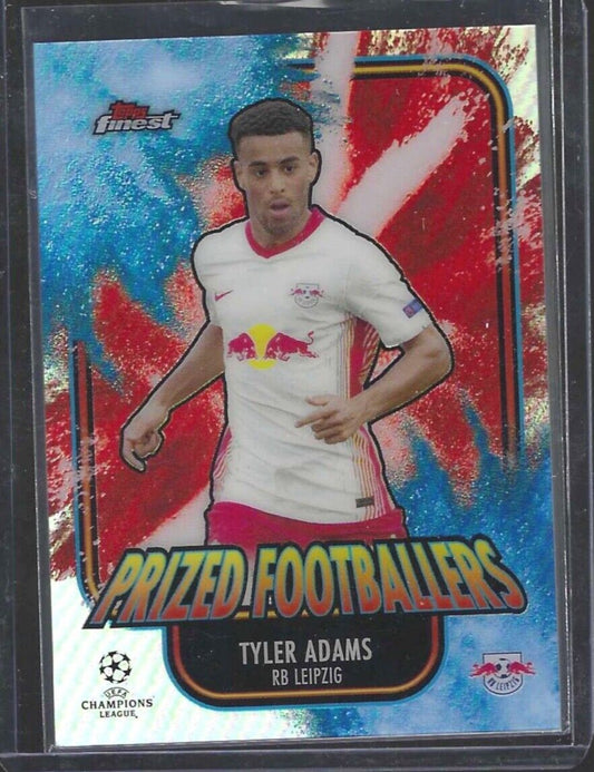 TYLER ADAMS 2020-21 TOPPS FINEST BLUE RED REFRACTOR PRIZED FOOTBALLERS #D 44/45