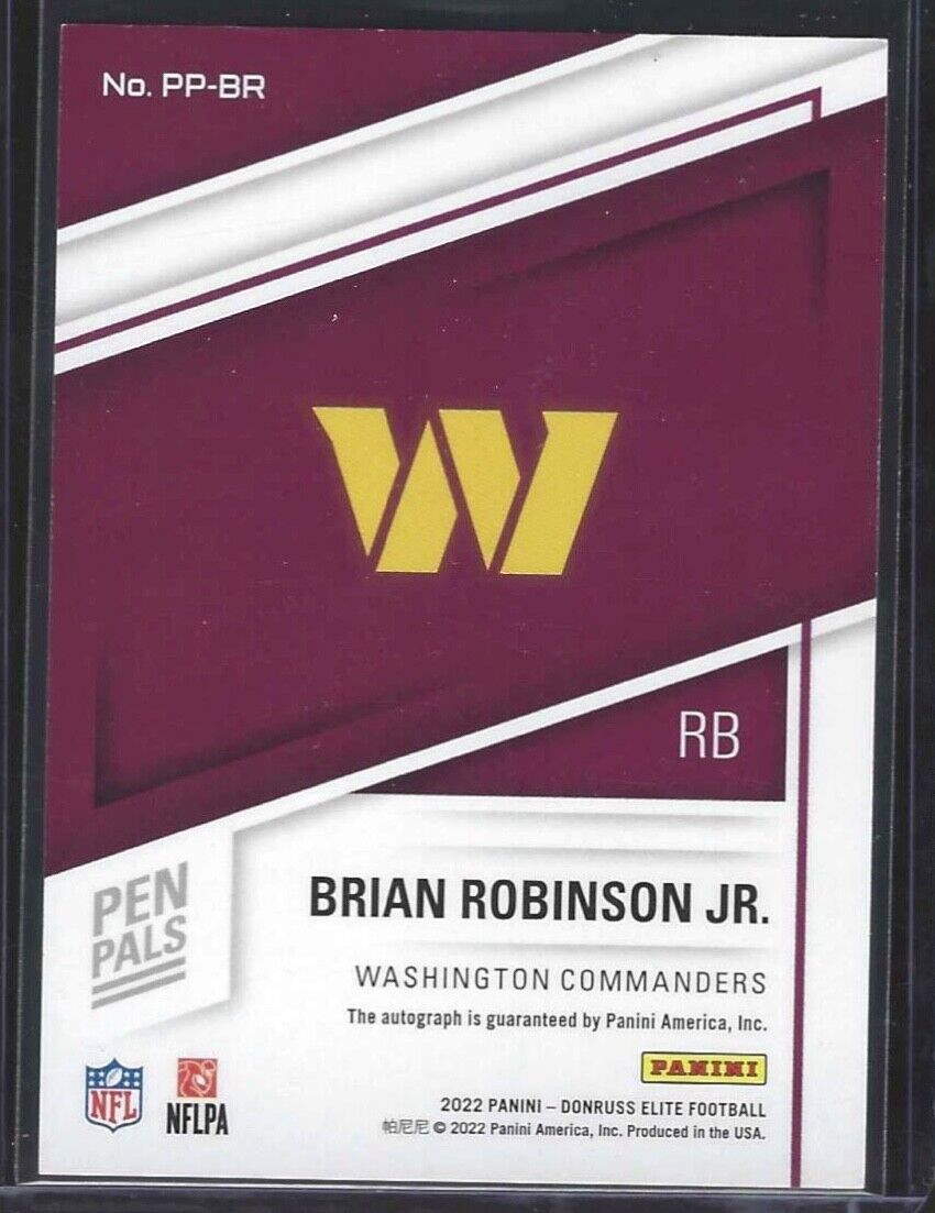BRIAN ROBINSON JR 2022 PANINI DONRUSS ELITE PEN PALS ROOKIE AUTO RC #PP-BR