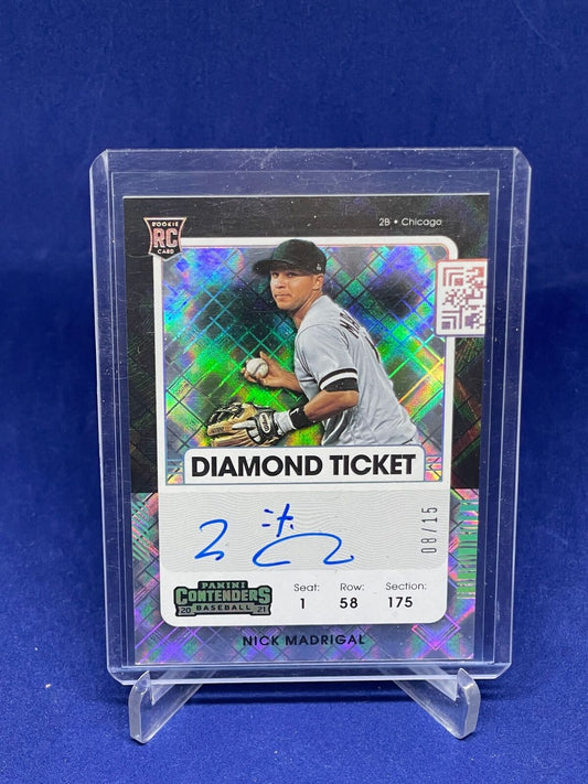 NICK MADRIGAL 2021 PANINI CONTENDERS DIAMOND TICKET AUTO ROOKIE RC #D 8/15