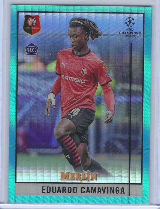 EDUARDO CAMAVINGA 2020-21 TOPPS MERLIN AQUA HYPER REFRACTOR ROOKIE RC #20