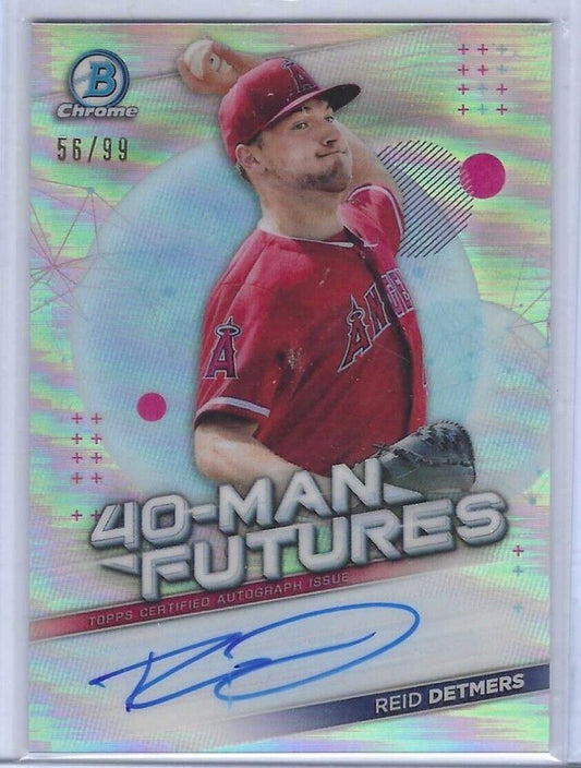 REID DETMERS 2021 BOWMAN CHROME 40-MAN FUTURES SILVER REFRACTOR AUTO #D 56/99