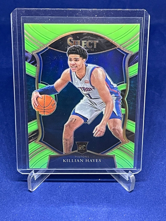KILLIAN HAYES 2020-21 PANINI SELECT CONCOURSE LIME GREEN PRIZM RC #D 23/75
