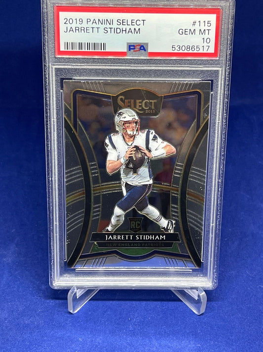JARRETT STIDHAM 2019 PANINI SELECT PREMIER LEVEL ROOKIE RC #115 PSA 10 GEM MINT