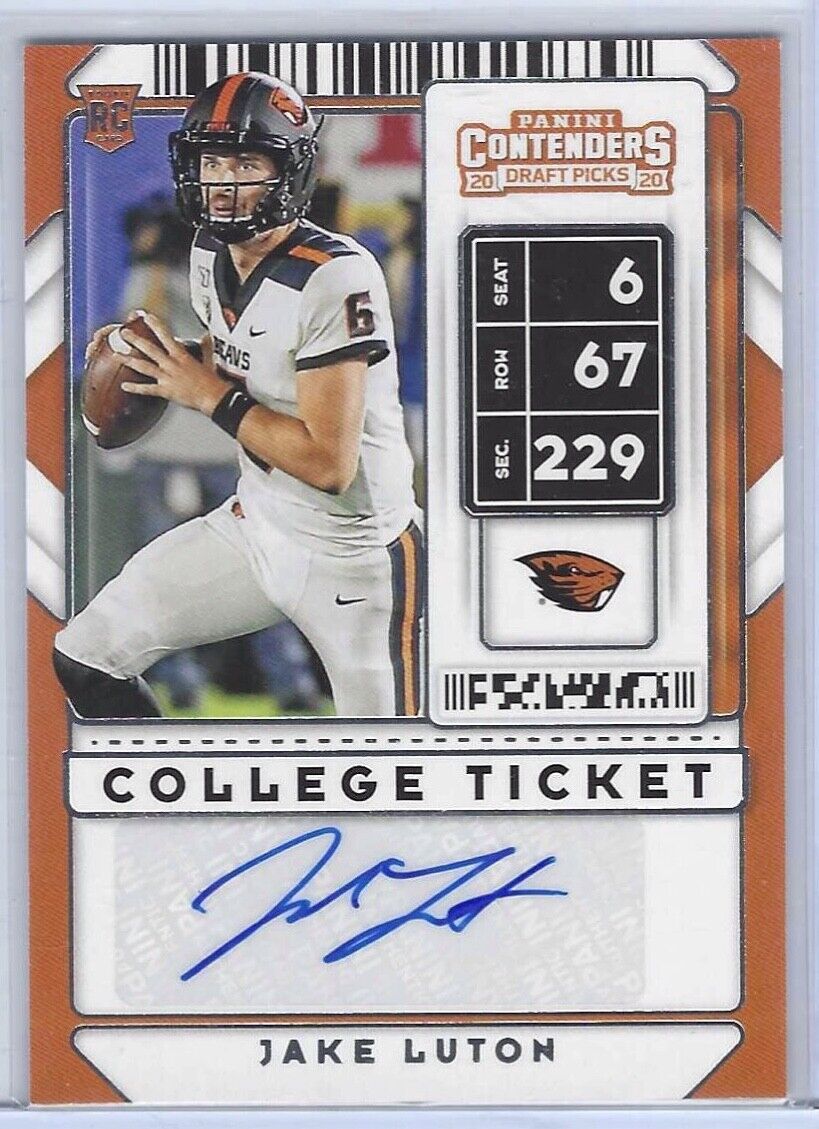 JAKE LUTON 2020 PANINI CONTENDERS DRAFT PICKS COLLEGE TICKET AUTO RC #130