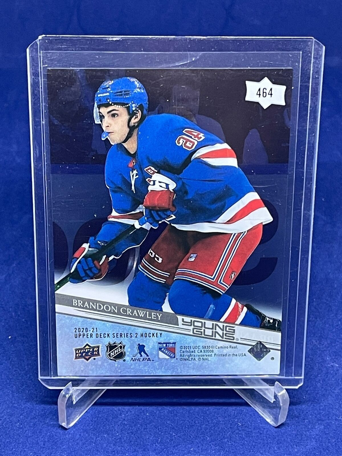 BRANDON CRAWLEY 2020-21 UPPER DECK SERIES 2 YOUNG GUNS CLEAR CUT RC #464