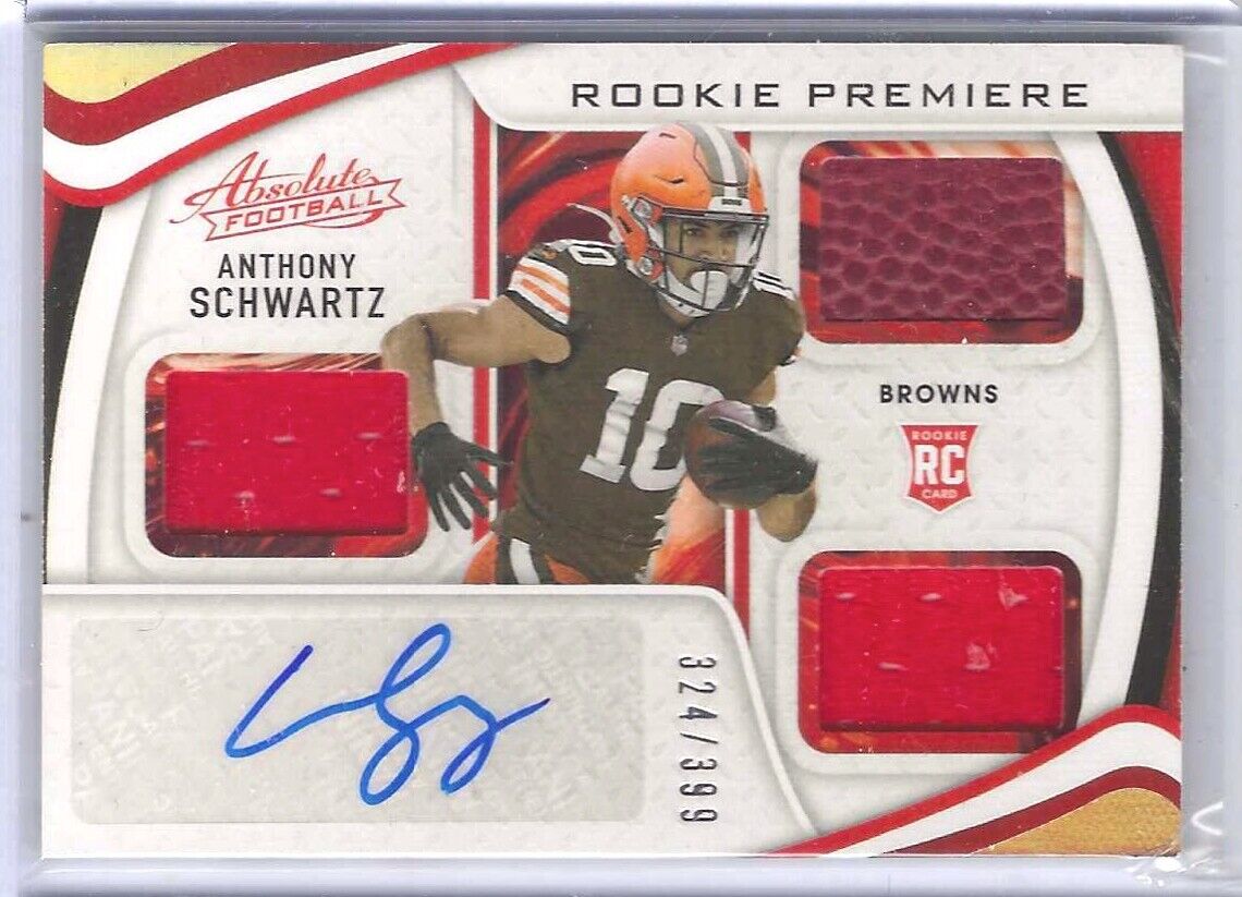 ANTHONY SCHWARTZ 2021 PANINI ABSOLUTE ROOKIE TRIPLE PATCH AUTO RC #D /399