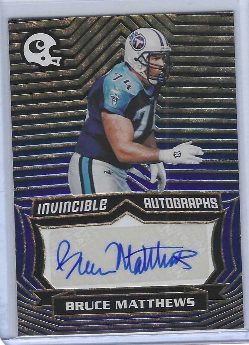 BRUCE MATTHEWS 2021 PANINI CHRONICLES INVINCIBLE BLUE AUTO #D 39/50