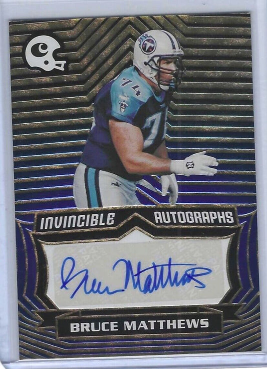 BRUCE MATTHEWS 2021 PANINI CHRONICLES INVINCIBLE BLUE AUTO #D 39/50