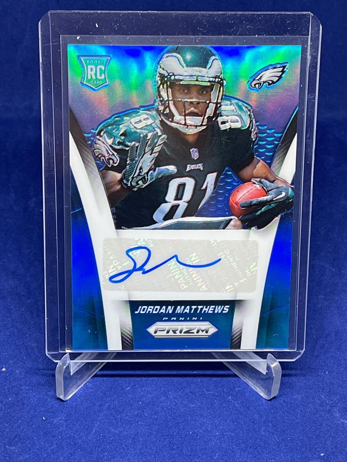 JORDAN MATTHEWS 2014 PANINI PRIZM AUTO BLUE PRIZM ROOKIE RC #D 22/40