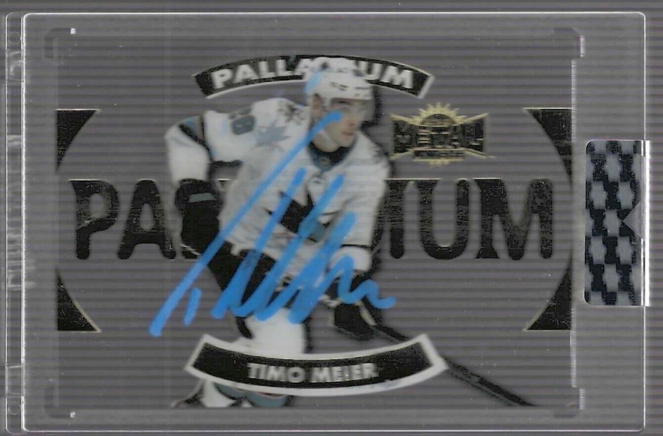 TIMO MEIER 2019-20 UPPER DECK CLEAR CUT METAL UNIVERSE PALLADIUM ENCASED AUTO