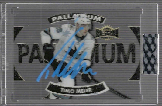 TIMO MEIER 2019-20 UPPER DECK CLEAR CUT METAL UNIVERSE PALLADIUM ENCASED AUTO