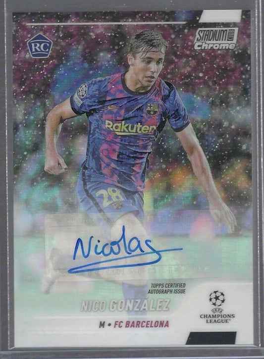 NICO GONZALEZ 2021-22 TOPPS STADIUM CLUB CHROME SILVER REFRACTOR AUTO RC #CA-NG