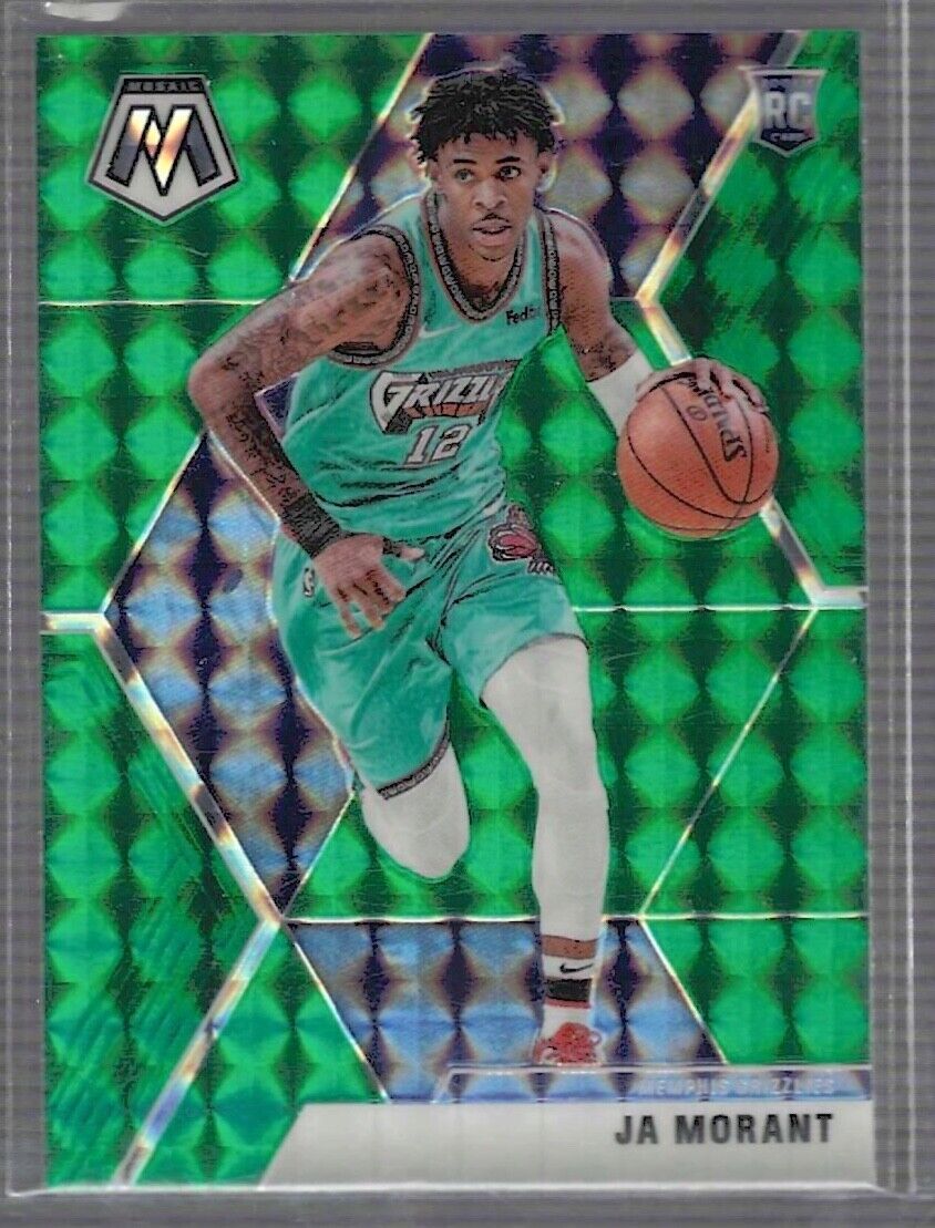 JA MORANT 2019-20 PANINI MOSAIC GREEN MOSAIC PRIZM ROOKIE RC #219
