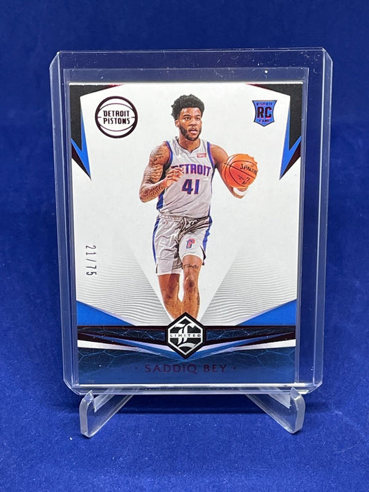 SADDIQ BEY 2020-21 PANINI CHRONICLES LIMITED ROOKIE RC #D 21/75