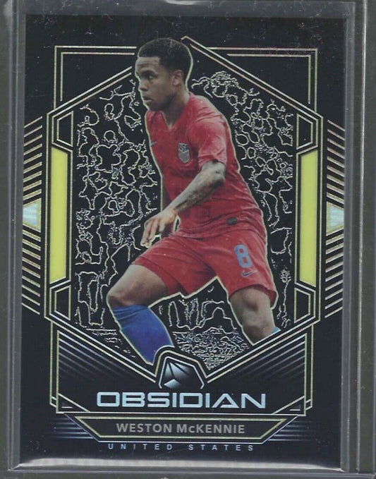 WESTON MCKENNIE 2019-20 PANINI OBSIDIAN GOLD YELLOW ETCH PRIZM #D 06/15