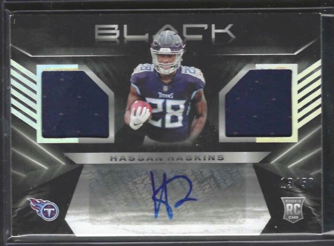HASSAN HASKINS 2022 PANINI BLACK ROOKIE DUAL PATCH AUTO RC #D 13/50