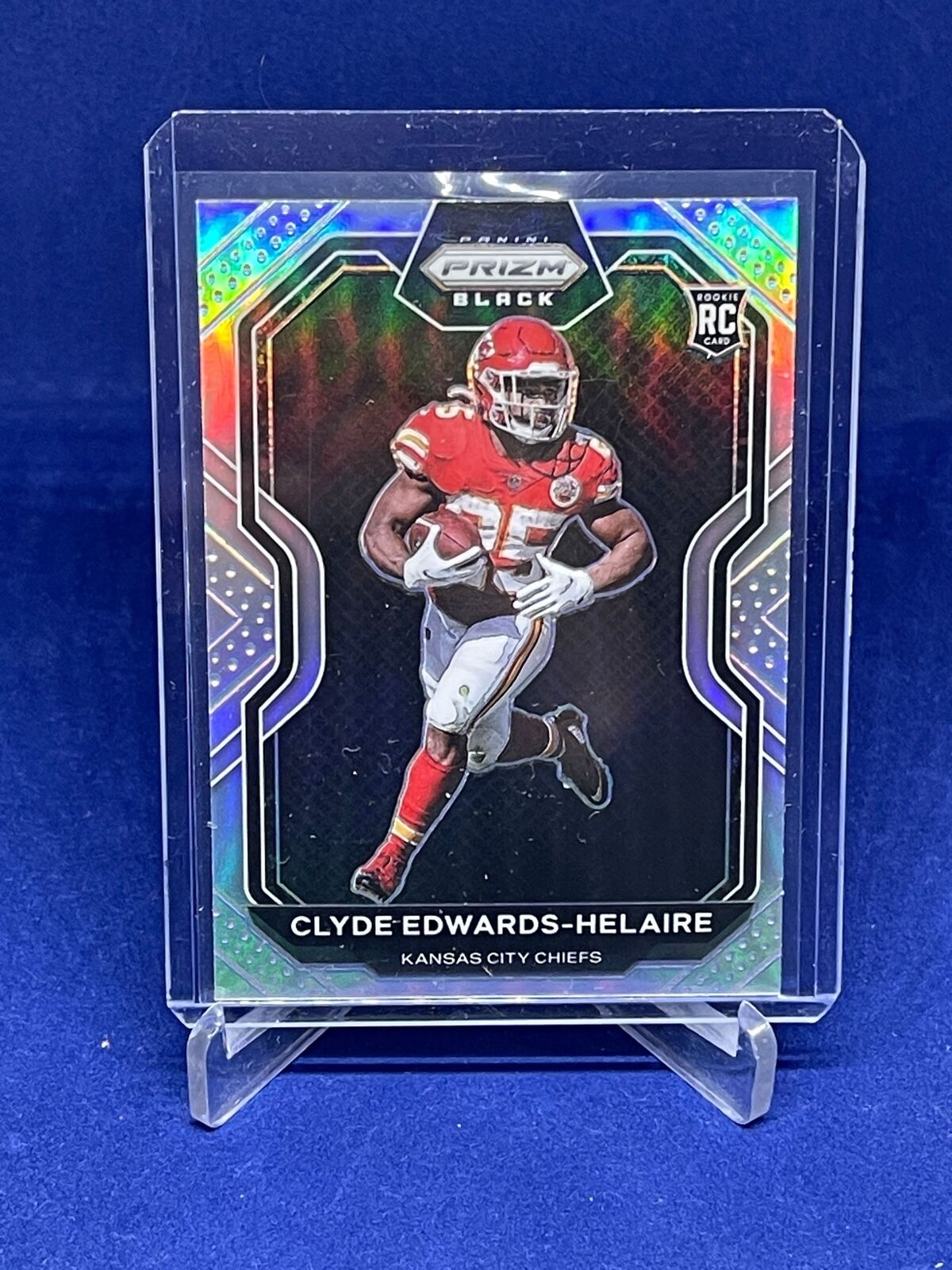CLYDE EDWARDS-HELAIRE 2020 PANINI CHRONICLES PRIZM BLACK SILVER PRIZM ROOKIE RC