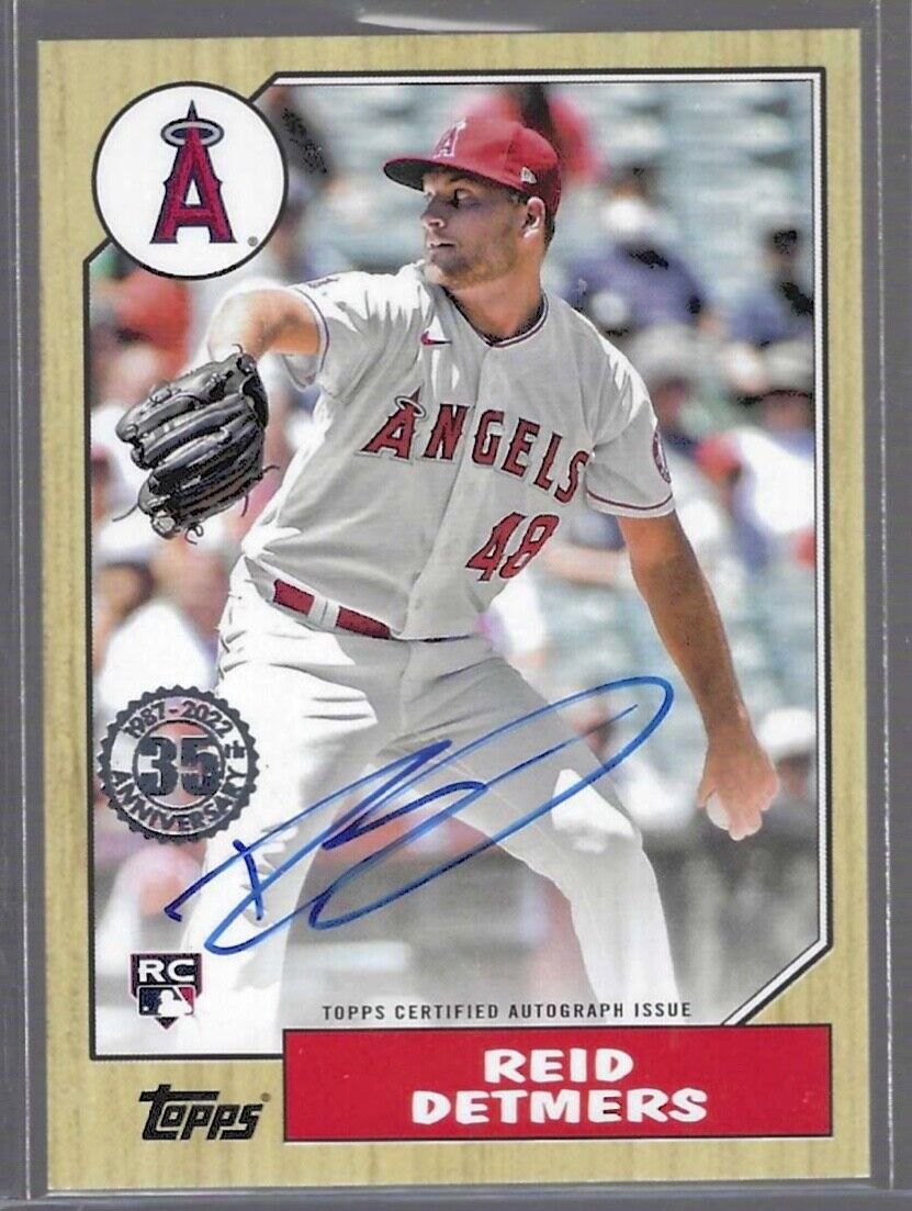 REID DETMERS 2022 TOPPS 1987 TOPPS THROWBACK ROOKIE ON CARD AUTO RC #87BA-RDE