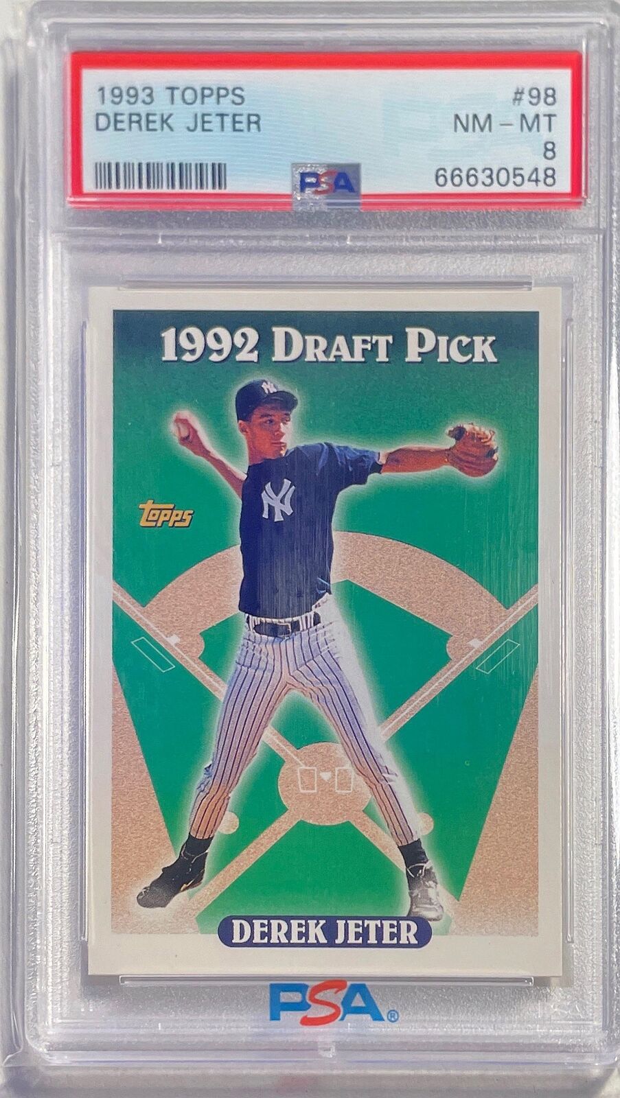 DEREK JETER 1993 TOPPS ROOKIE RC #98 PSA 8 NR-MT