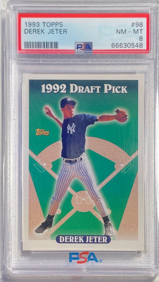 DEREK JETER 1993 TOPPS ROOKIE RC #98 PSA 8 NR-MT