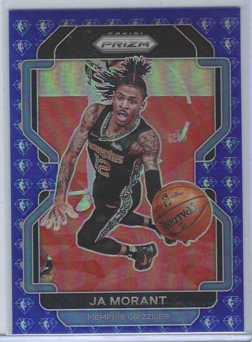 JA MORANT 2021-22 PANINI PRIZM 75TH ANNIVERSARY BLUE PRIZM SP #194