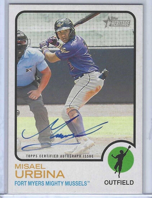 MISAEL URBINA 2022 TOPPS HERITAGE MINOR LEAGUE PROSPECT REAL ONE AUTO #ROA-MU