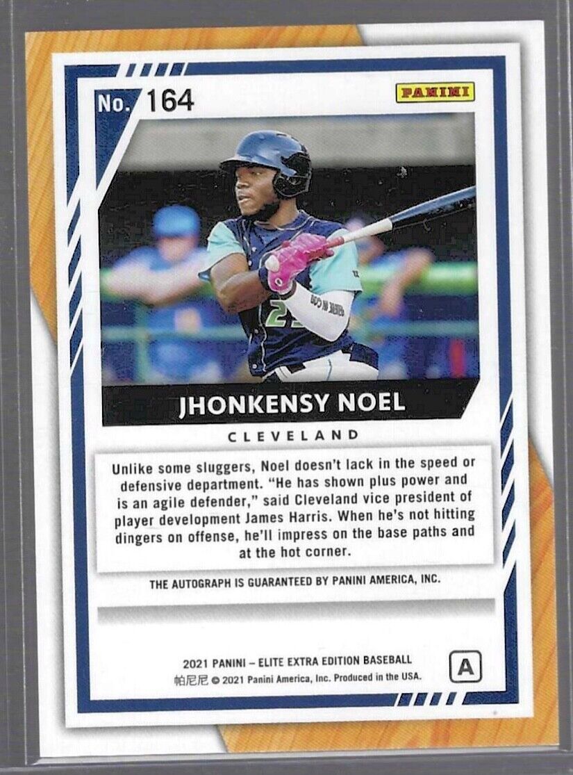 JHONKENSY NOEL 2021 PANINI ELITE EXTRA EDITION SILVER FOIL PROSPECT AUTO #D /180