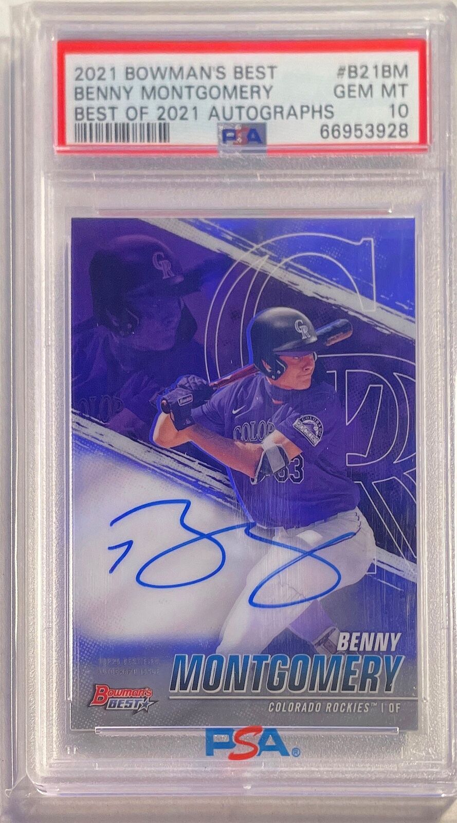 BENNY MONTGOMERY 2021 BOWMAN'S BEST OF 2021 AUTO #B21BM PSA 10 GEM MINT POP 14
