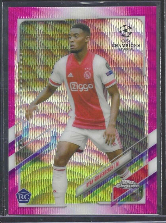 RYAN GRAVENBERCH 2020-21 TOPPS CHROME PINK X-FRACTOR REFRACTOR ROOKIE RC #98