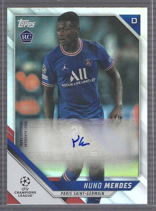 NUNO MENDES 2021-22 TOPPS SILVER FOIL ROOKIE AUTO RC #BA-NM